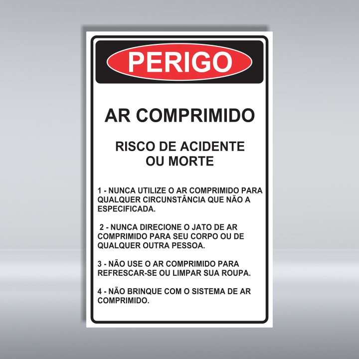 PLACA DE PERIGO | AR COMPRIMIDO